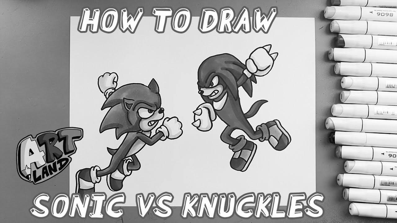 Find out how to Draw SONIC VS KNUCKLES